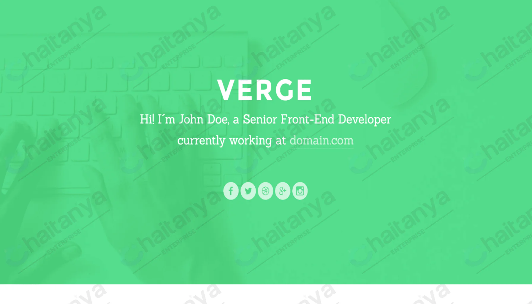 Verge CSS Resume Template