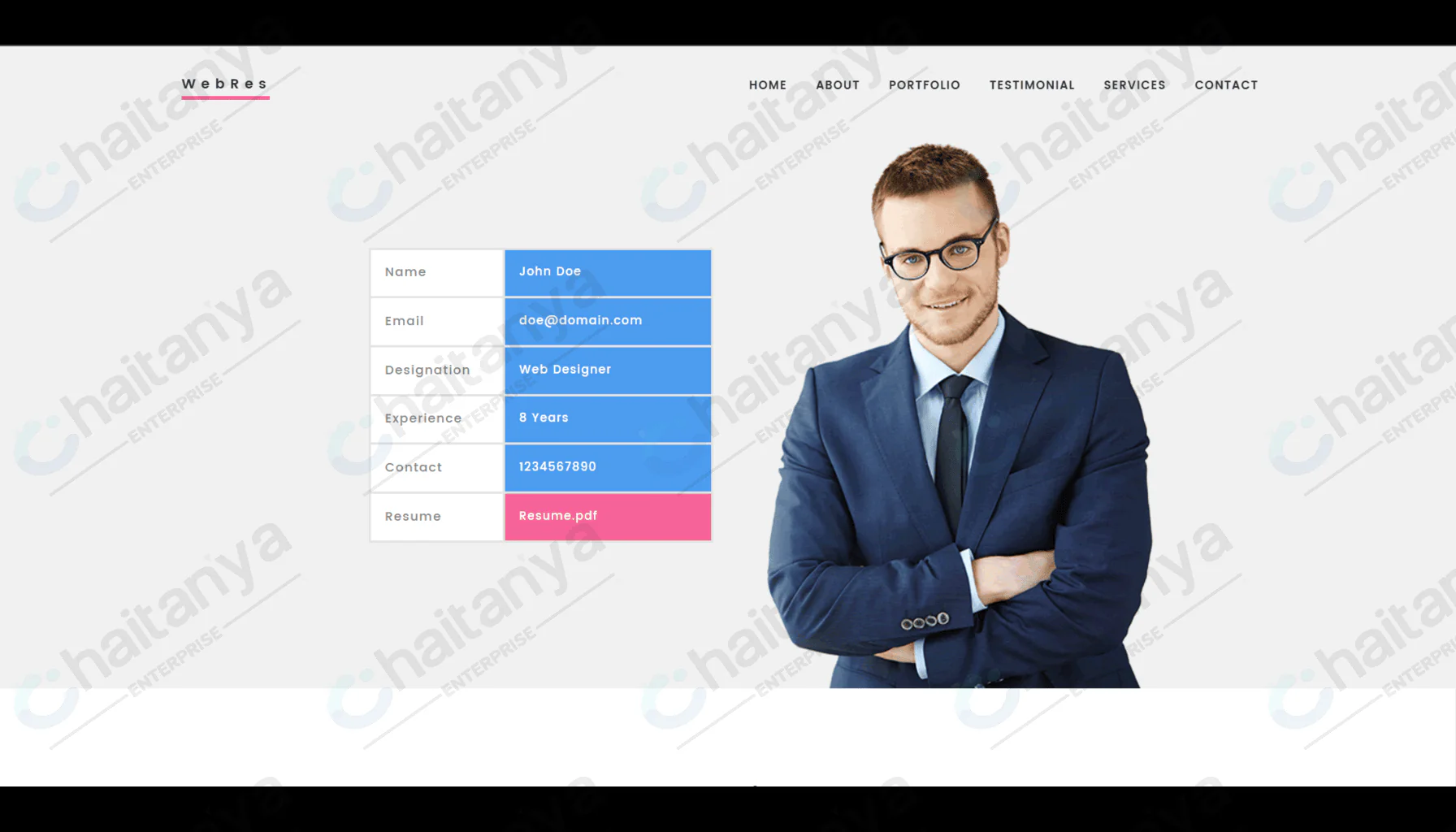 WebRes CSS Resume Template